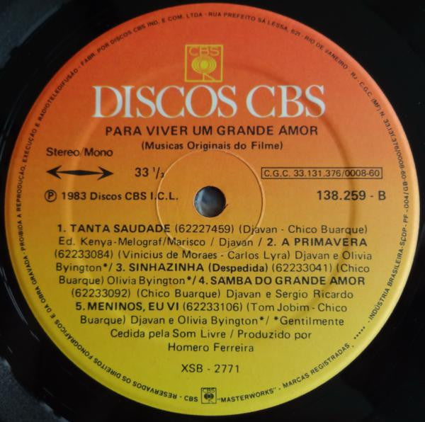 Various : Para Viver Um Grande Amor (LP, Gat)