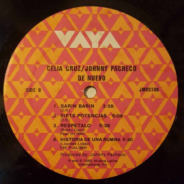 Celia Cruz & Johnny Pacheco : De Nuevo (LP, Album)