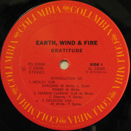 Earth, Wind & Fire : Gratitude (2xLP, Album, Ter)