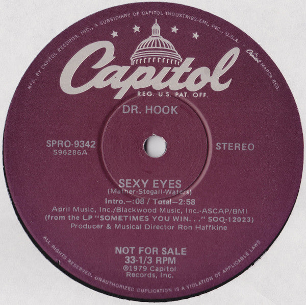 Dr. Hook : Sexy Eyes (12", Promo)