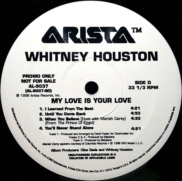 Whitney Houston : My Love Is Your Love (2xLP, Album, Promo)