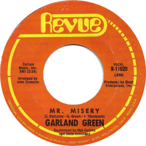 Garland Green : You Played On A Player / Mr. Misery (7", Single, Styrene)