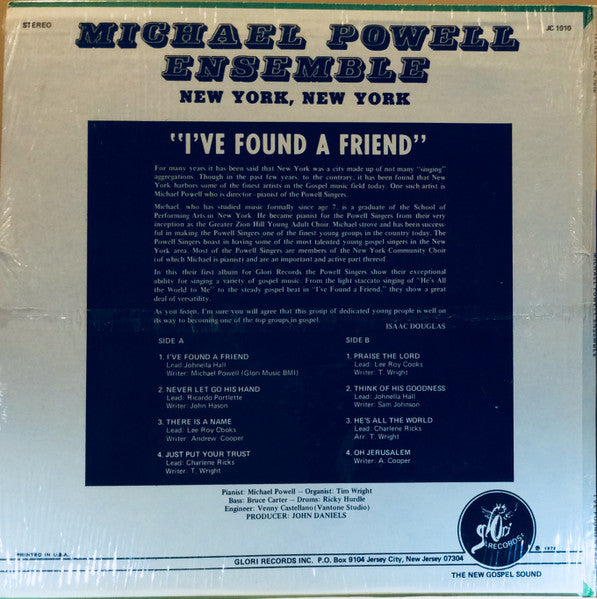 Michael Powell Ensemble : I've Found A Friend (LP, Album)