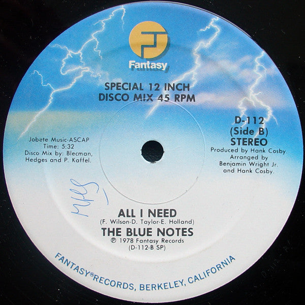 The Blue Notes : Disco Explosion / All I Need (12", Single)