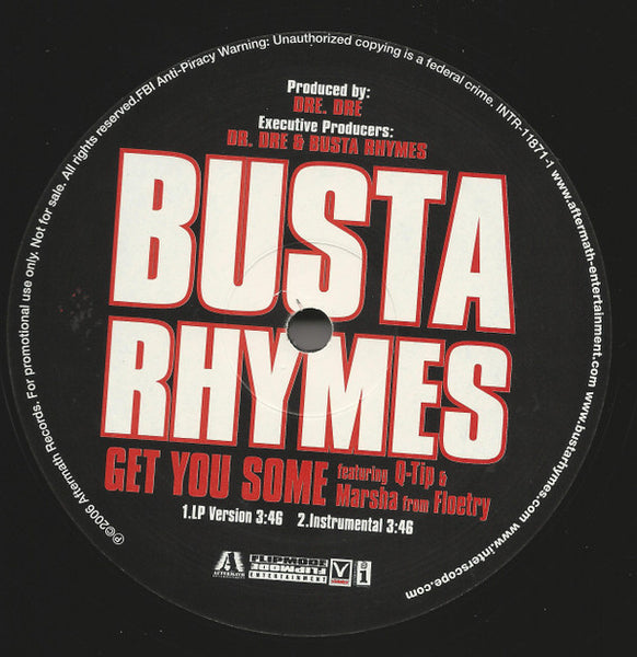 Busta Rhymes Featuring Rick James / Q-Tip / Marsha From Floetry* : In The Ghetto / Get You Some (12", Promo)