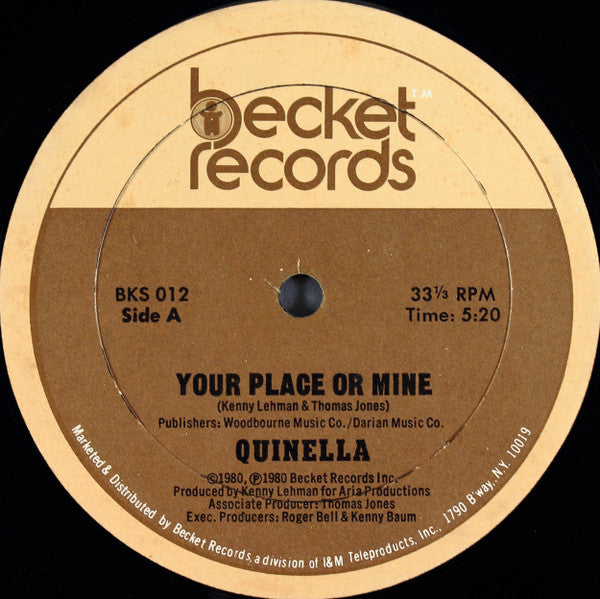 Quinella : Your Place Or Mine (12", Single)