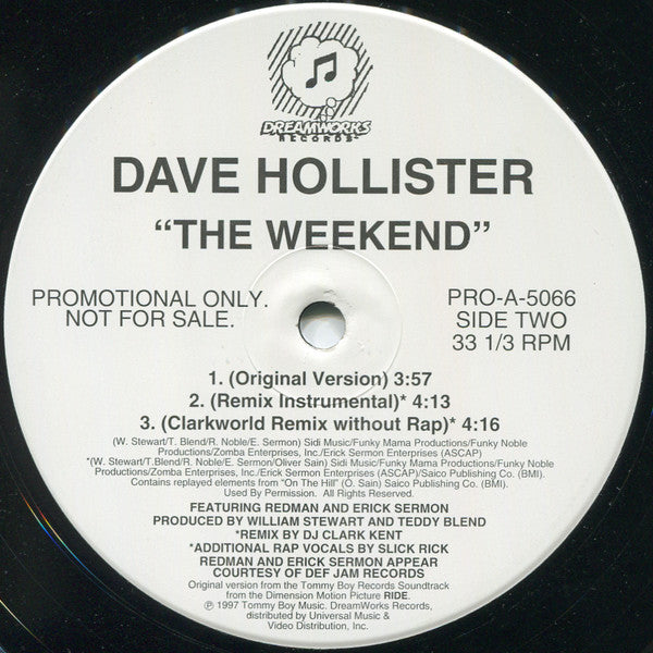 Dave Hollister : The Weekend (Remixes) (12", Promo)