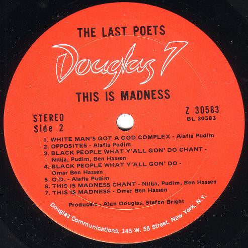 The Last Poets : This Is Madness (LP, Album, Gat)