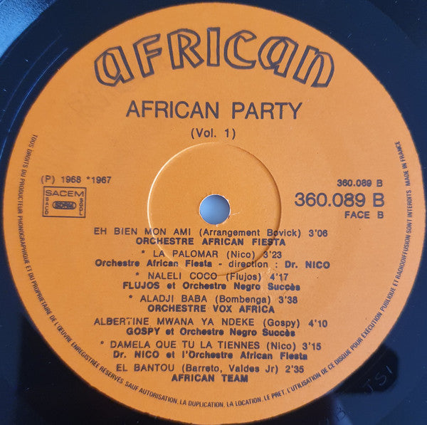 Various : African Party (Vol. 1) (LP, Comp, RE)