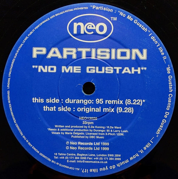 Partision : No Me Gustah (12")