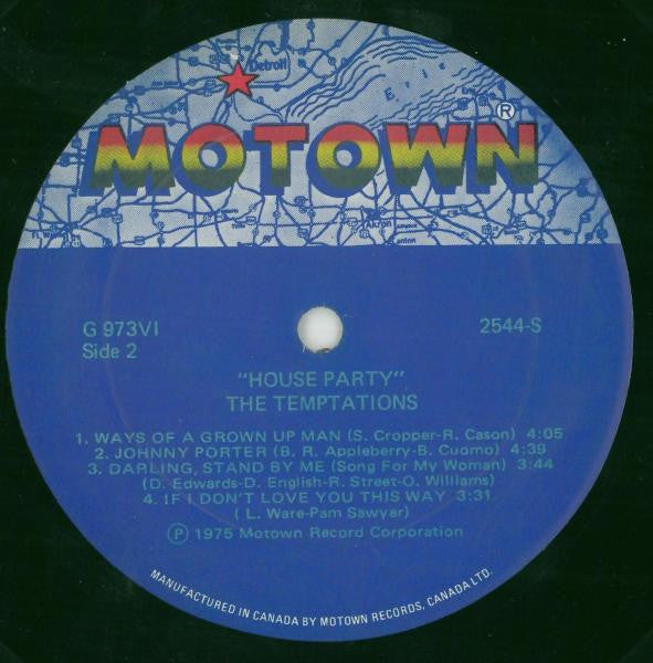 The Temptations : House Party (LP, Album)