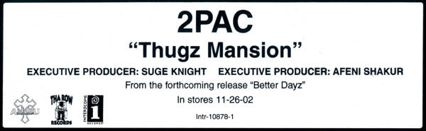 2Pac : Thugz Mansion (12", Single, Promo)