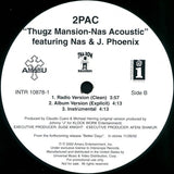 2Pac : Thugz Mansion (12", Single, Promo)