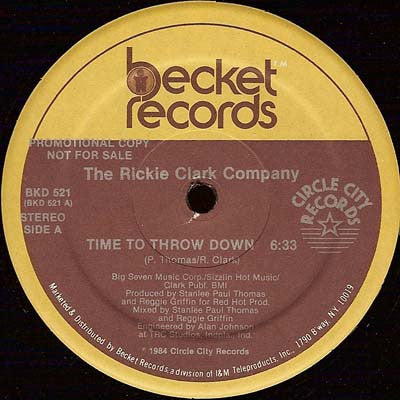 The Rickie Clark Company : Time To Throw Down (12", Single, Promo)