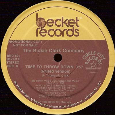 The Rickie Clark Company : Time To Throw Down (12", Single, Promo)