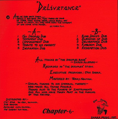 Jah Shaka & The Disciples (2) : Commandments Of Dub Chapter 6 - Deliverance (LP, Album)