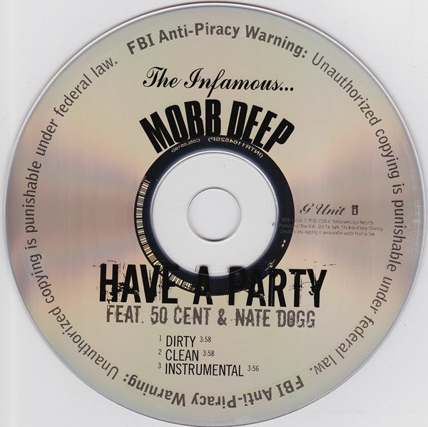 Mobb Deep Featuring 50 Cent & Nate Dogg : Have A Party (CD, Single, Promo)