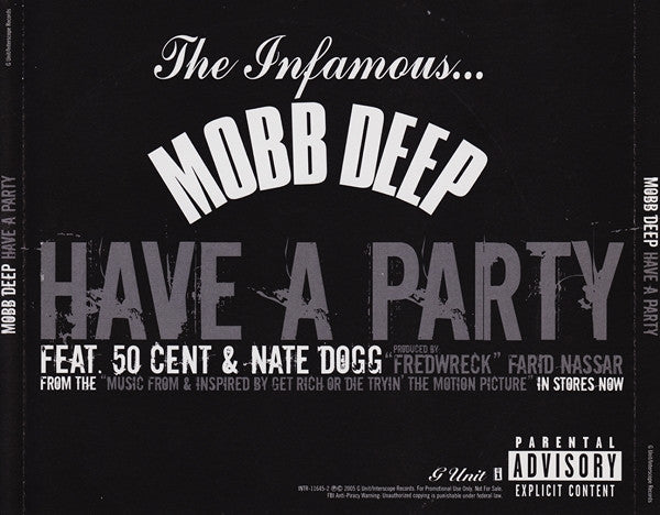 Mobb Deep Featuring 50 Cent & Nate Dogg : Have A Party (CD, Single, Promo)