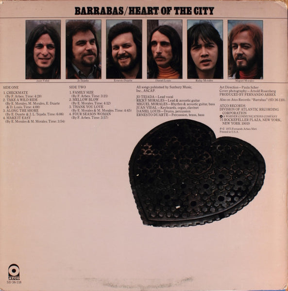 Barrabas : Heart Of The City (LP, Album, PR)