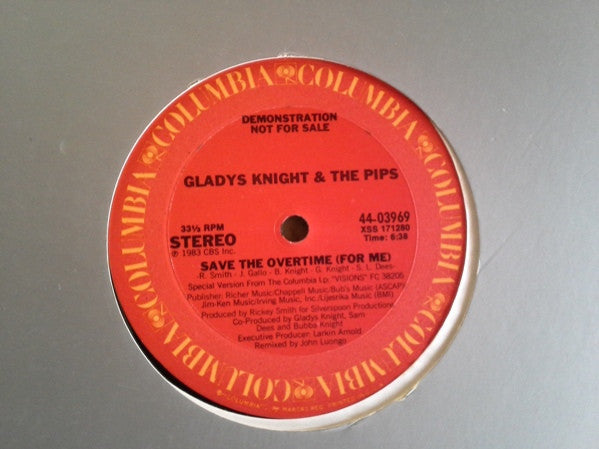 Gladys Knight & The Pips* : Save The Overtime (For Me) (12", Promo)