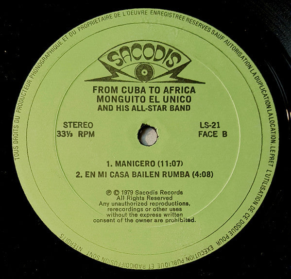 Monguito El Unico* : Lassissi Presents Monguito El Unico 1980 - From Africa To Cuba (LP, Album)