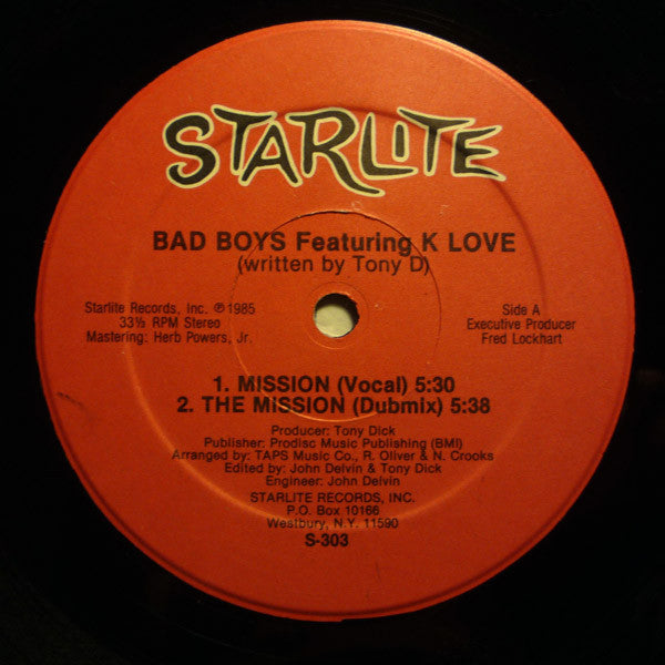 Bad Boys Featuring K Love : Mission / Veronica (12")