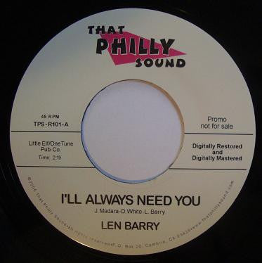 Len Barry : I'll Always Need You / When You Call Me Baby / I'm In Love / Love, Love, Love (2x7", Ltd, Promo, Dou)