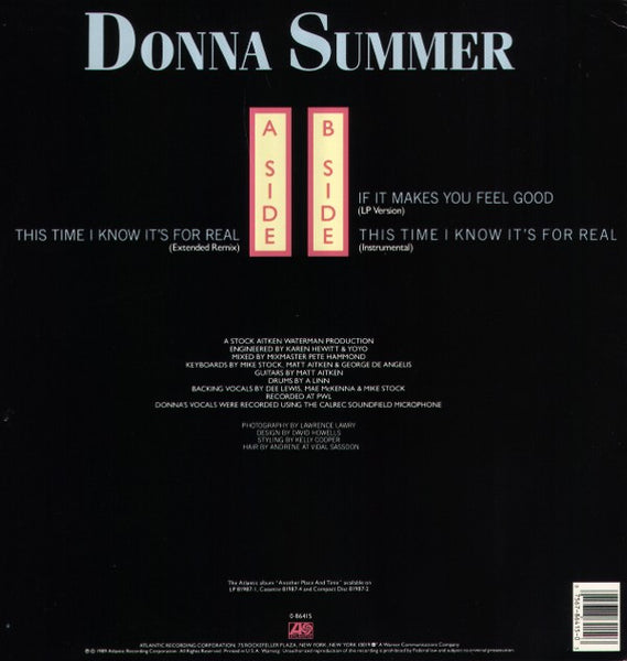 Donna Summer : This Time I Know It's For Real (12")