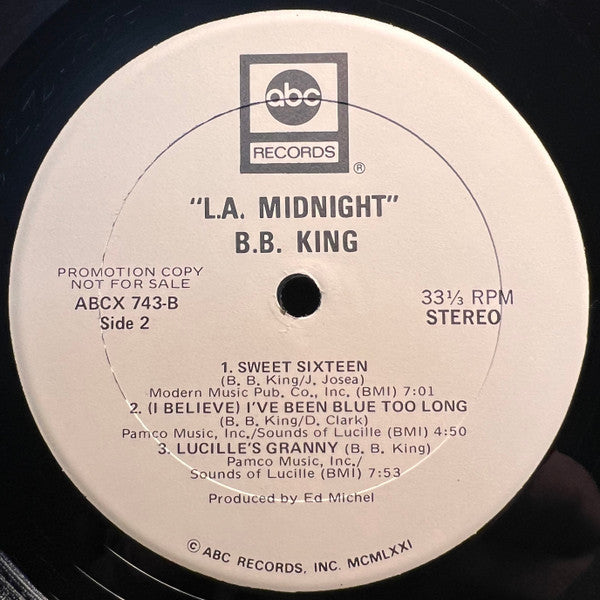 B.B. King : L.A. Midnight (LP, Album, Promo)