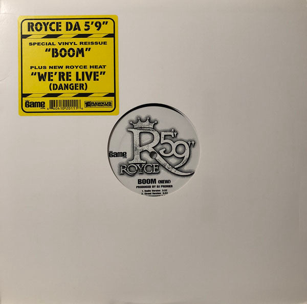 Royce Da 5'9" : Boom (New) / We're Live (Danger) (12")