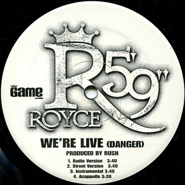 Royce Da 5'9" : Boom (New) / We're Live (Danger) (12")