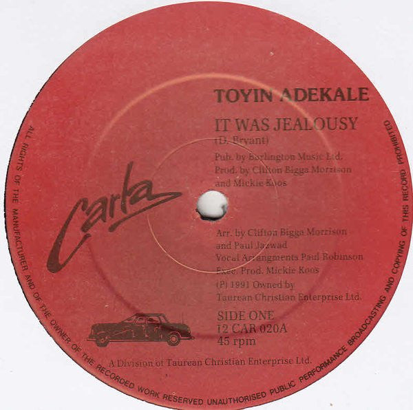 Toyin Adekale : It Was Jealousy (12", Single)