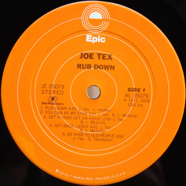 Joe Tex : Rub Down (LP, Album)