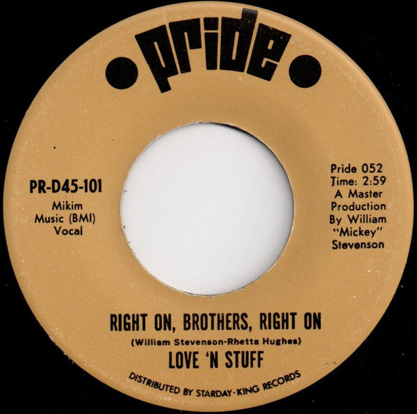 Love 'N Stuff : Right On, Brothers, Right On (7")