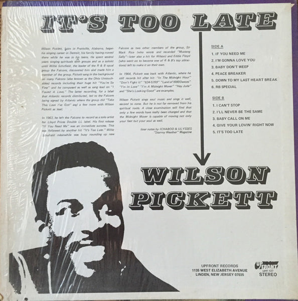 Wilson Pickett : It's Too Late (LP, Album, RE)