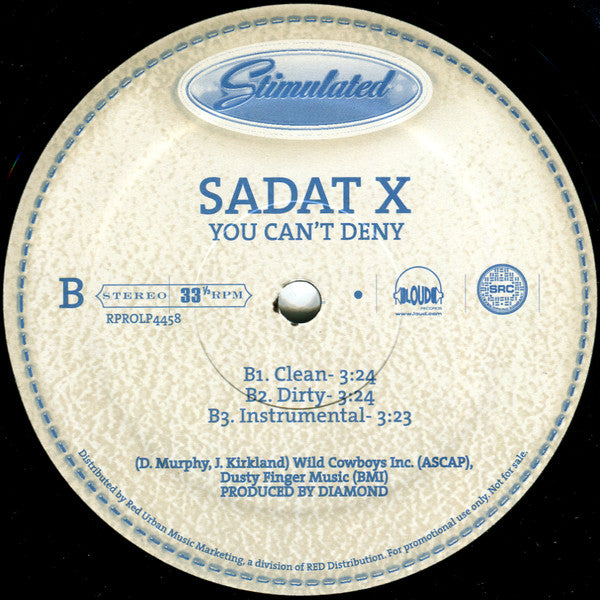 Sadat X : Cock It Back / You Can't Deny (12", Single, Promo)