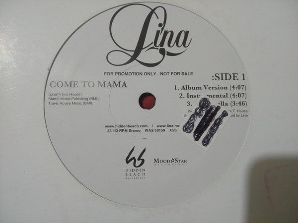 Lina : Come To Mama / I Am (12", Promo)