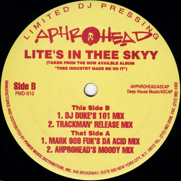 Aphrohead : Lite's In Thee Skyy (12", Ltd)