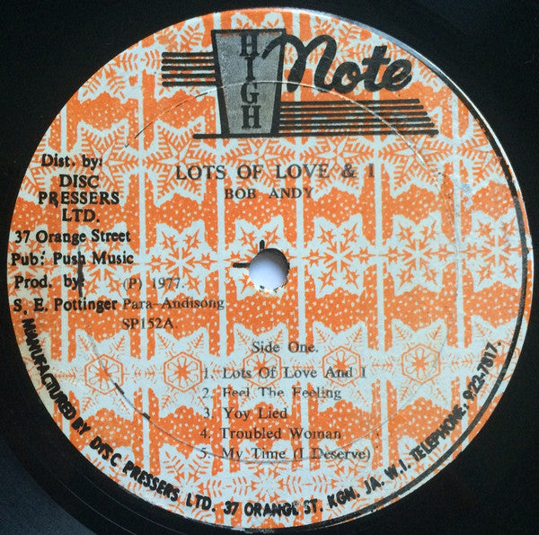 Bob Andy : Lots Of Love And I (LP, Album)