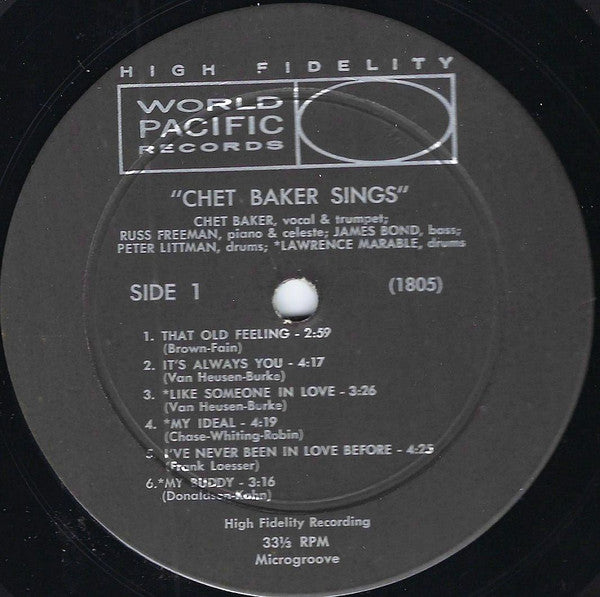 Chet Baker : Chet Baker Sings (LP, Album, RE)