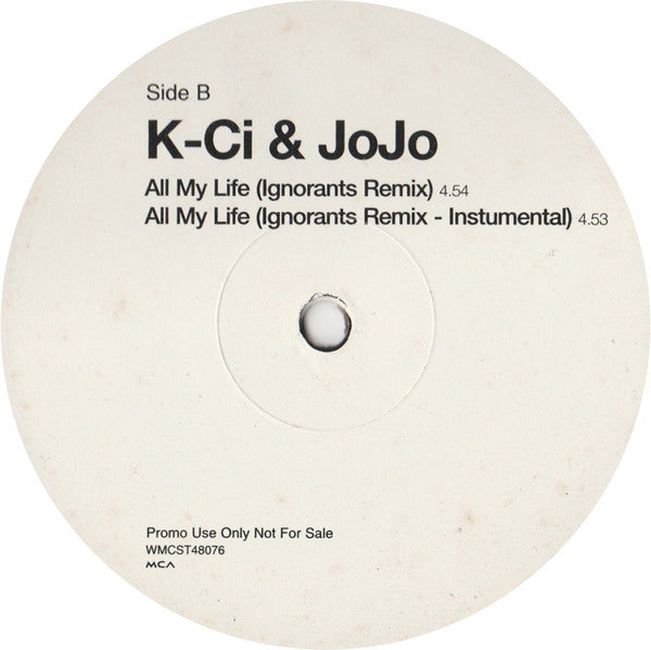 K-Ci & JoJo : All My Life (12", Promo)