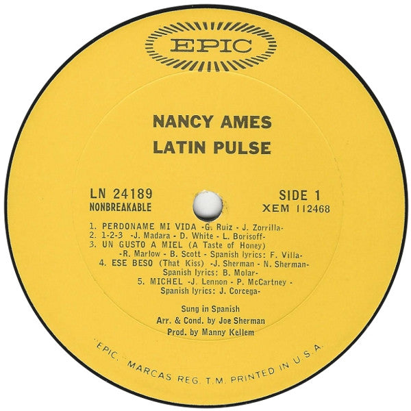 Nancy Ames : Latin Pulse (LP, Album, Mono)