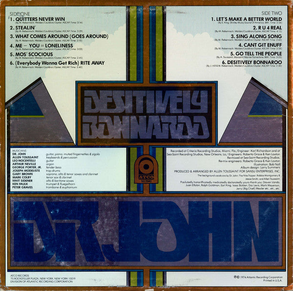 Dr John* : Desitively Bonnaroo (LP, Album, PR )