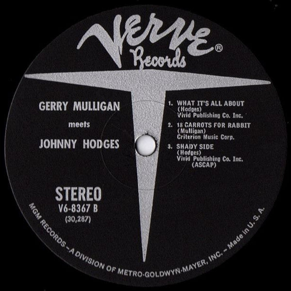 Gerry Mulligan & Johnny Hodges : Gerry Mulligan Meets Johnny Hodges (LP, RE)