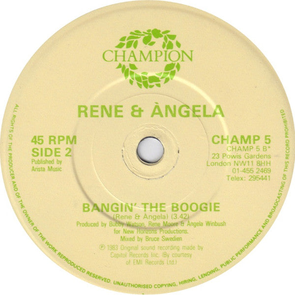 René & Angela : Secret Rendezvous (12")