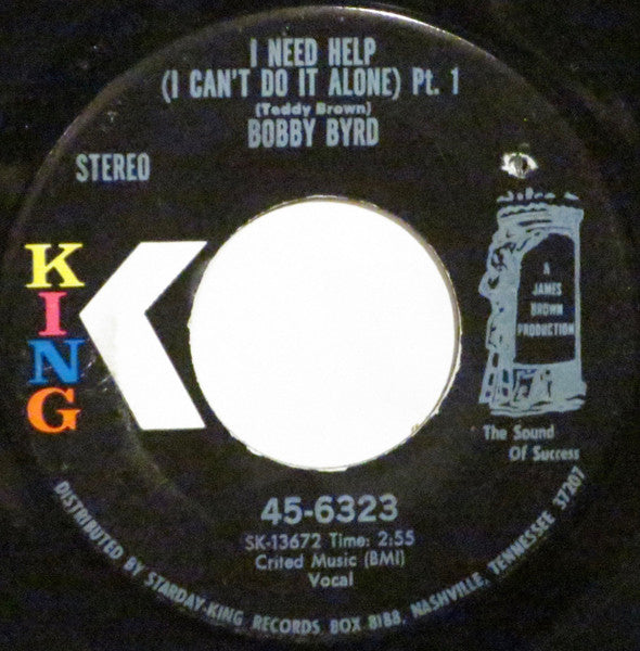 Bobby Byrd : I Need Help (I Can't Do It Alone) (7")