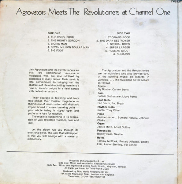 Agrovators* Meets The Revolutioners* : At Channel One Studios (Instrumental) (LP, Album)