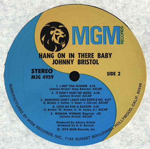 Johnny Bristol : Hang On In There Baby (LP, Album)