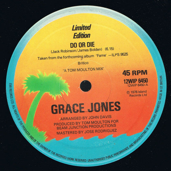 Grace Jones : Do Or Die (12", Single, Lim)