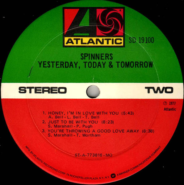 Spinners : Yesterday, Today & Tomorrow (LP, Album, Mon)